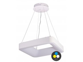 Biele závesné LED svietidlo hranaté 400x400mm 32W CCT