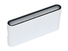 Biele tenké fasádne LED svietidlo oválne 2x 6W IP65 CCT