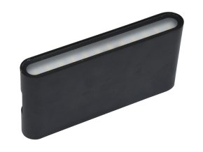 Čierne tenké fasádne LED svietidlo oválne 2x 6W IP65 CCT