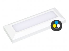 Biele tenké fasádne LED svietidlo obdĺžnikové 6W IP65 CCT