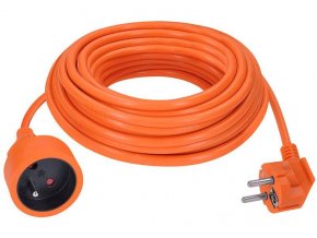 Oranžový predlžovací kábel - spojka, 7m, 1 zásuvka, 230V, 3 x 1mm2