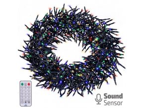 LED vianočná reťaz s diaľkovým ovládaním a zvukovým senzorom - 5m, 576 LED, 8 funkcií, časovač, multicolor