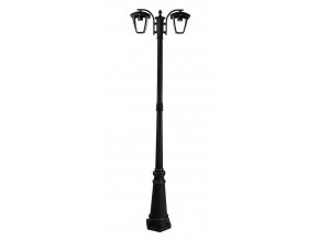 Čierna záhradná lampa pre žiarovku 2x E27 199cm