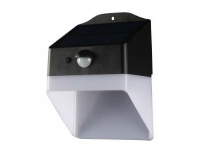 Čierno-biele LED nástenné solárne svietidlo s pohybovým čidlom 2W IP65