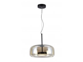 Čierne závesné LED svietidlo s jantárovým tienidlom 33cm 6W