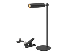 Čierna LED stolová nabíjacia magnetická lampa 3v1 3W