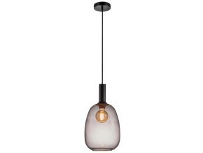 Závesný luster z dymového skla Alton pre žiarovku E27 ø23cm