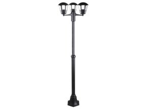 Čierna záhradná lampa Marseille pre žiarovku 3x E27 181cm