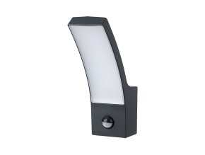 Antracitové fasádne LED svietidlo s pohybovým čidlom Palanga 12W IP44