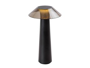 Čierna záhradná nabíjacia lampa Assen 5W 28,5cm