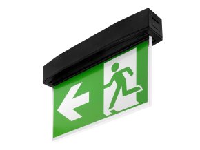 Čierne prisadené núdzové osvetlenie s piktogramom autotest 6W IP54