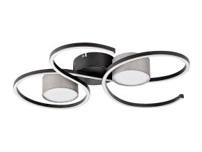 Čierno-sivé stropné LED svietidlo Shiena 600mm 38W