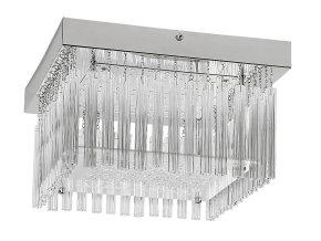 Chrómové krištáľové LED svietidlo Marcella 300x300mm 18W