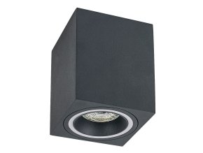 Sivé stropné svietidlo Kobald hranaté pre žiarovku GU10