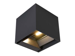 Šedé LED fasádne solárne svietidlo hranaté s pohybovým čidlom 9W IP65 CCT