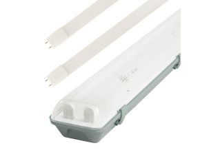 Žiarivkové teleso 120cm IP65 + 2x LED trubice 18W 100lm/W Economy+