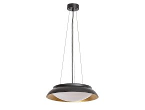 Čierno-zlaté závesné LED svietidlo Hafsa 400mm 24W