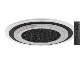 Čierno-chrómové stropné LED svietidlo Taneli2 okrúhle 450mm 56W s DO