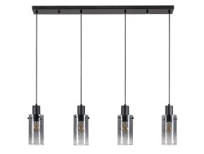 Čierny závesný luster Fumea pre žiarovku 4x E27