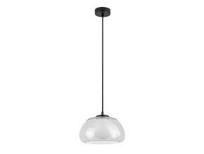 Čierny závesný luster Elowen s priehľadným tienidlom pre žiarovku G9