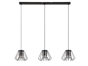 Čierny závesný luster Emerencia pre žiarovku 3x E27