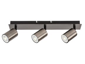 Sivé stropné svietidlo Gerhard pre žiarovku 3x GU10