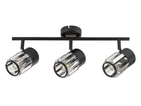 Čierne stropné svietidlo Venaro pre žiarovku 3x E14