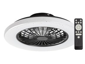 Čierne stropné LED svietidlo s ventilátorom Dalfon2 485mm 48W CCT s DO