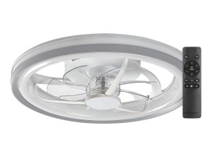 SMART WIFI Strieborné stropné LED svietidlo s ventilátorom Fanricius 480mm 40W CCT s DO