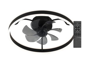 SMART WIFI Čierne stropné LED svietidlo s ventilátorom Fanfy 500mm 40W CCT s DO