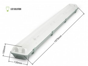 Žiarivkové teleso 150cm IP65 + 2x LED trubice 24W 160lm/W Premium