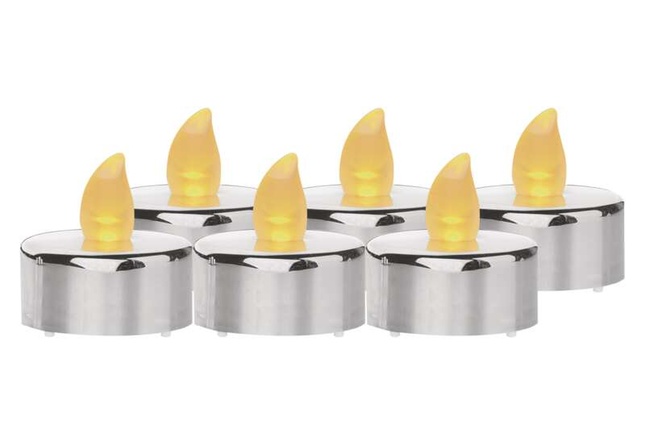 EMOS LED čajové sviečky strieborné 6ks DCCV12