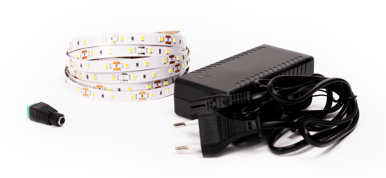 LED Solution LED pásik 12W/m 12V bez krytia IP20 5 metrov + adaptér 72W Farba svetla: Studená biela 07703_05310_11218