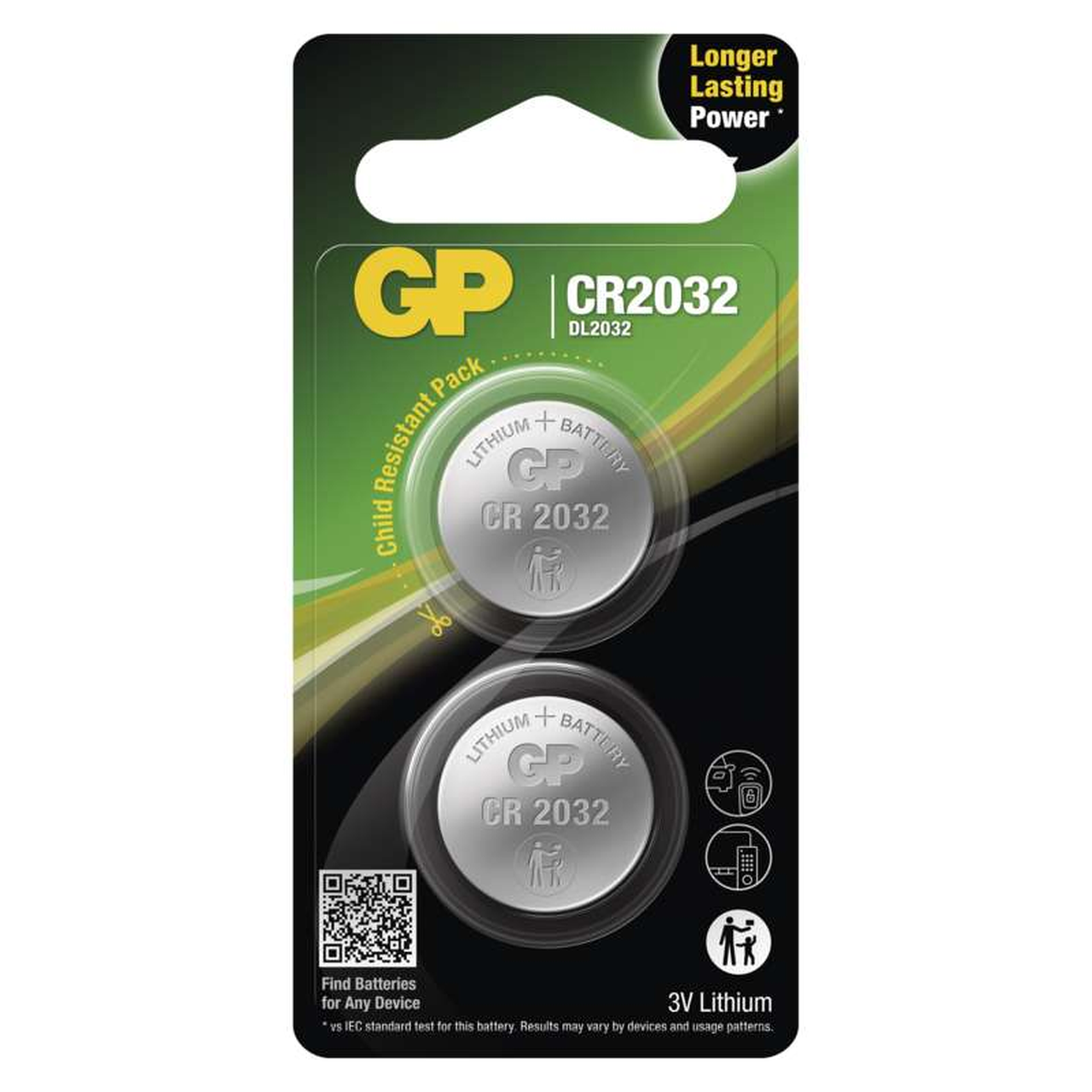 EMOS Lithiová gombíková batéria GP CR2032, 2ks B15323