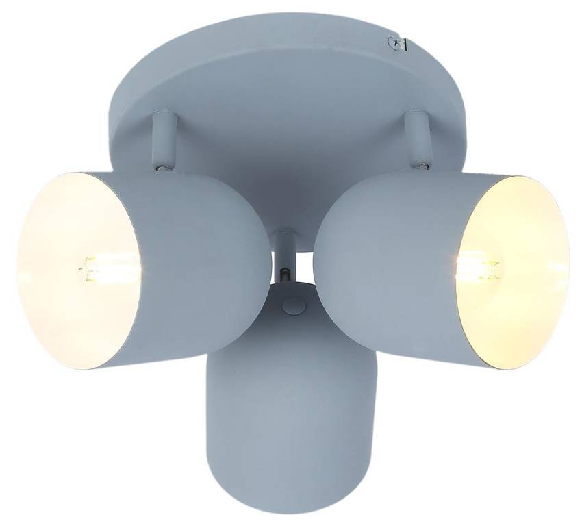 Candellux Šedé stropné svietidlo Azuro pre žiarovku 3x E27 s guľatou základňou 98-63236