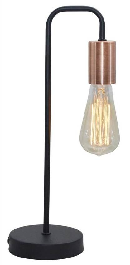 Candellux Čierna stolová lampa Herpe pre žiarovku 1x E27 41-66862