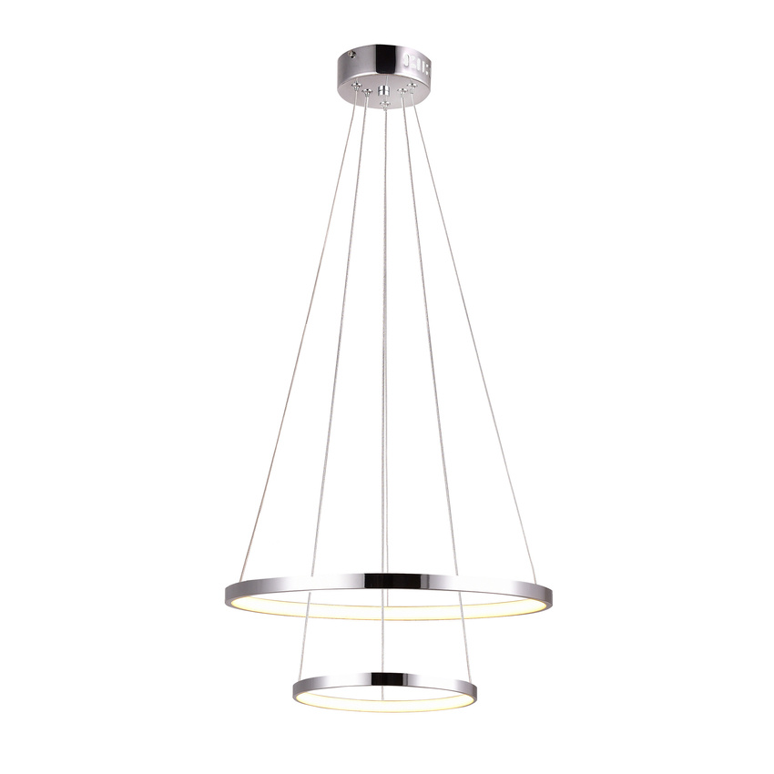 Candellux Chrómové LED závesné svietidlo Lune okrúhly 50cm 40W 32-64769