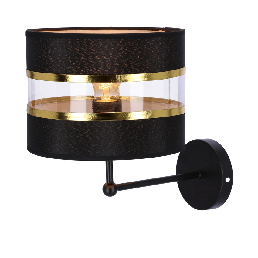 Candellux Čierno-zlaté nástenné svietidlo Andy pre žiarovku 1x E27 21-06134