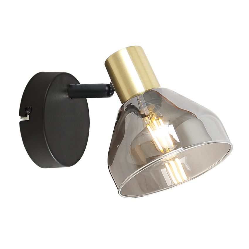 Candellux Čierno-zlaté nástenné svietidlo Gregory pre žiarovku 1x E14 21-76724