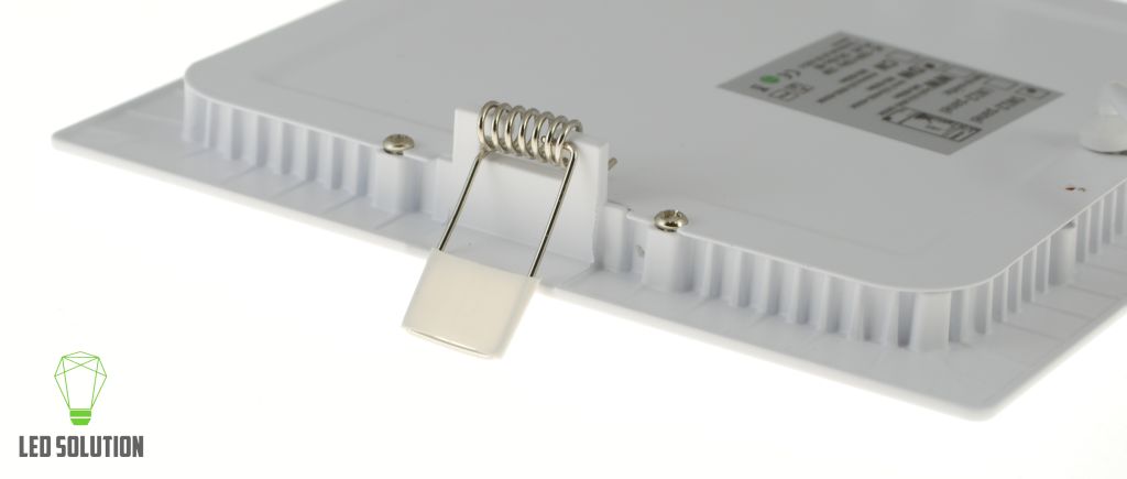 LED Solution Biely vstavaný LED panel hranatý 175 x 175mm 12W Studená biela - VZORKA VYP229