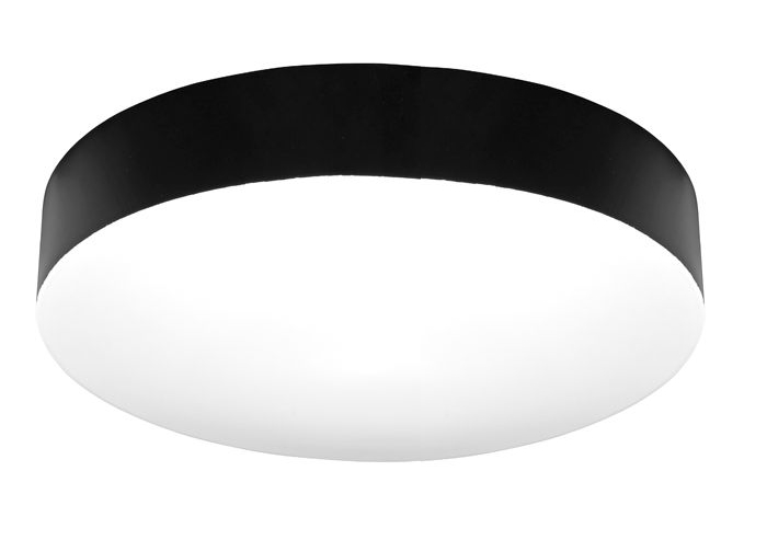 Ecolite Čierne stropné LED svietidlo Makaron okrúhle 400mm 36W IP44 CCT WML400-CCT/36W/CR