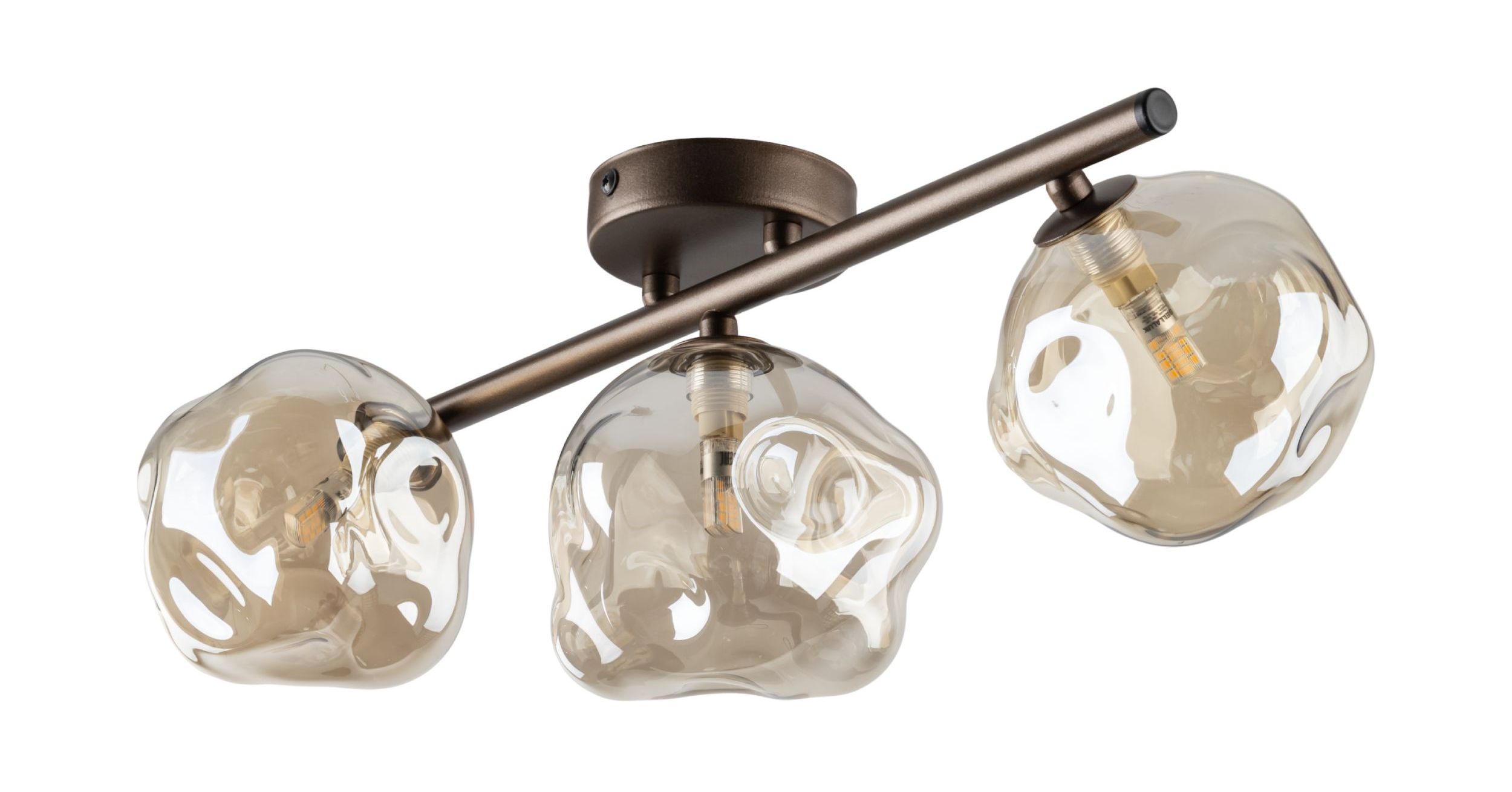 TK Lighting Hnedé stropné svietidlo Lava pre žiarovku 3x G9 TK11035
