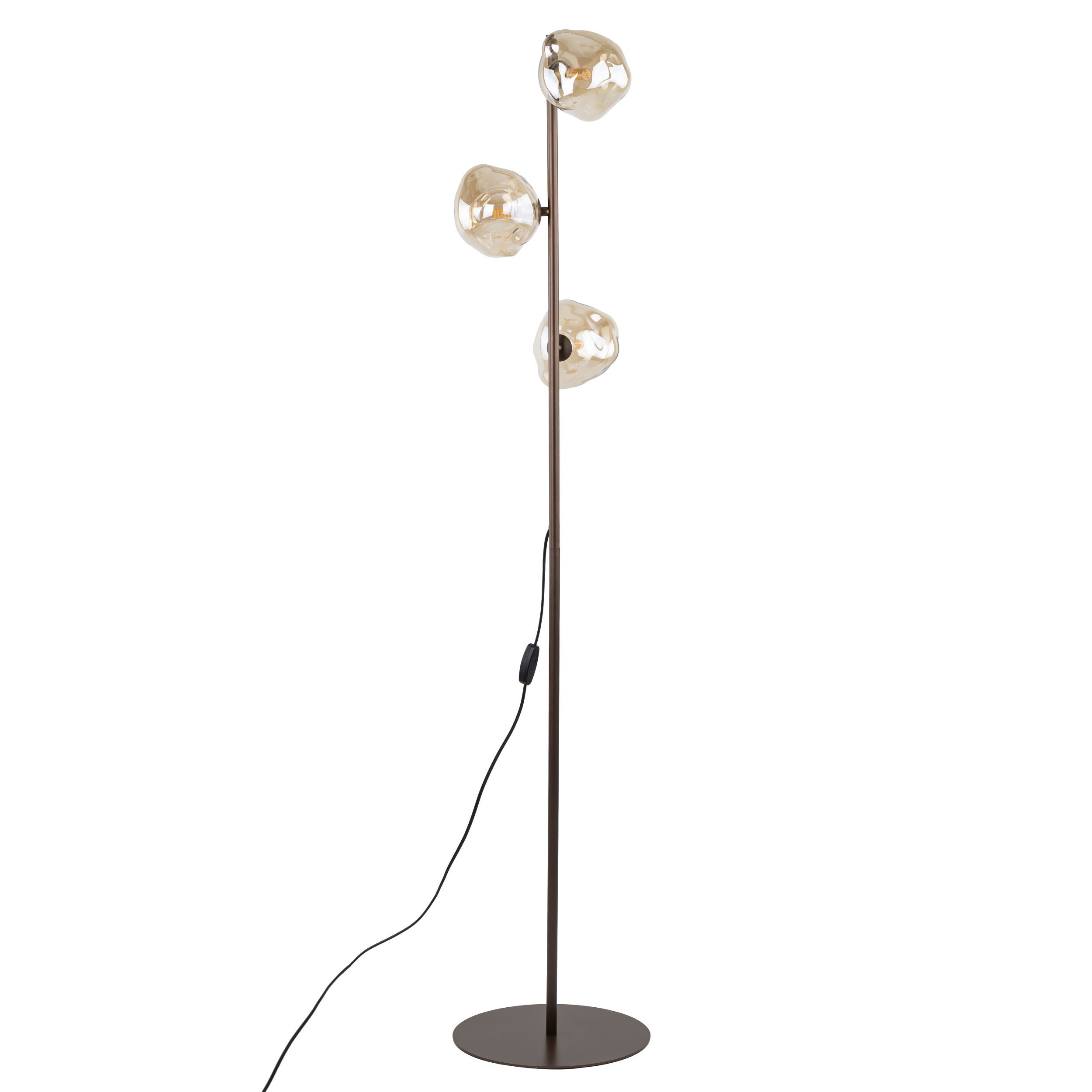 TK Lighting Hnedá stojacia lampa Lava pre žiarovku 3x G9 TK16150