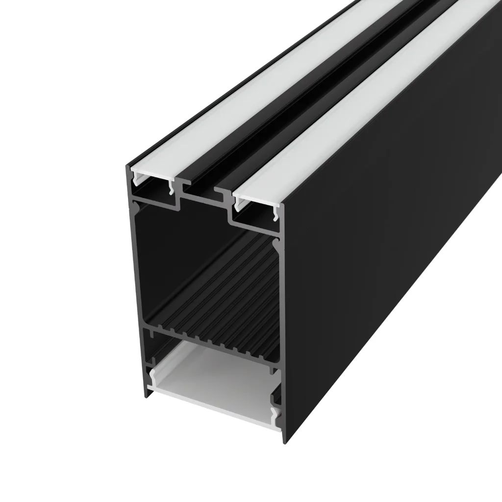 LED Solution Závesný profil pre LED pásiky Z5 čierny Vyberte variantu a dĺžku: Profil + 3× nacvakávacie mliečne difúzory 2m LP412B_LP-SNAPFIT-D-MLK