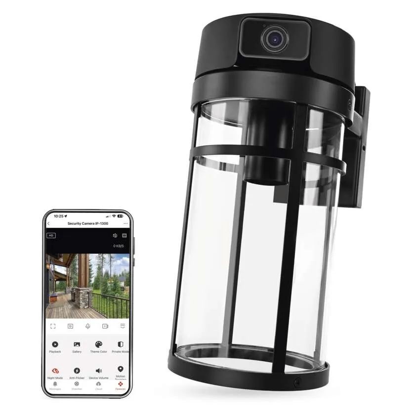 EMOS GoSmart Vonkajšia otočná kamera IP-1300 s WiFi a svietidlom pre žiarovku E27 H4074