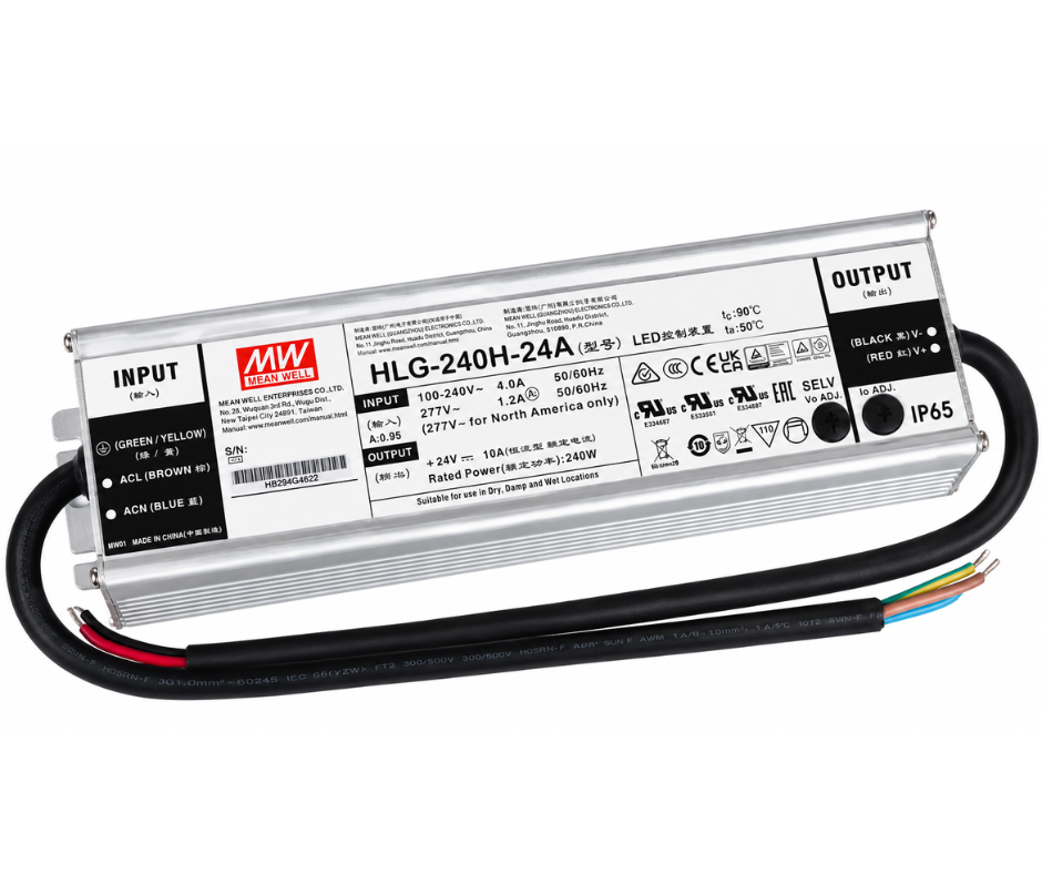 LED Solution Mean Well napájací zdroj HLG 24V 240W IP67 HLG-240H-24