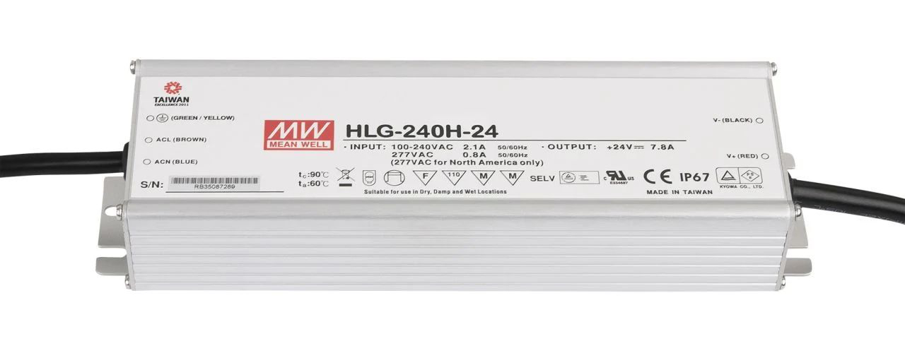 LED Solution Mean Well napájací zdroj HLG 24V 240W IP67 HLG-240H-24