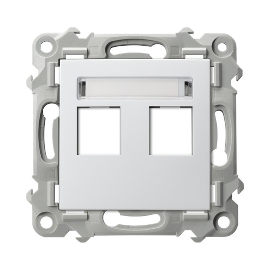 OSPEL Biely kryt dátovej zásuvky RJ45 dvojnásobný SZAFIR GPK-2Z/P/00