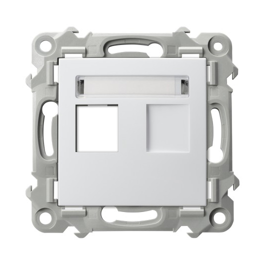 OSPEL Biely kryt dátovej zásuvky RJ45 jednonásobný SZAFIR GPK-1Z/P/00