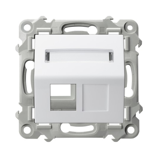 OSPEL Biely kryt dátovej zásuvky RJ45 jednonásobný šikmý SZAFIR GPK-1ZS/P/00